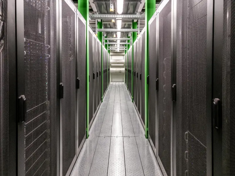 Data centre racks of servers