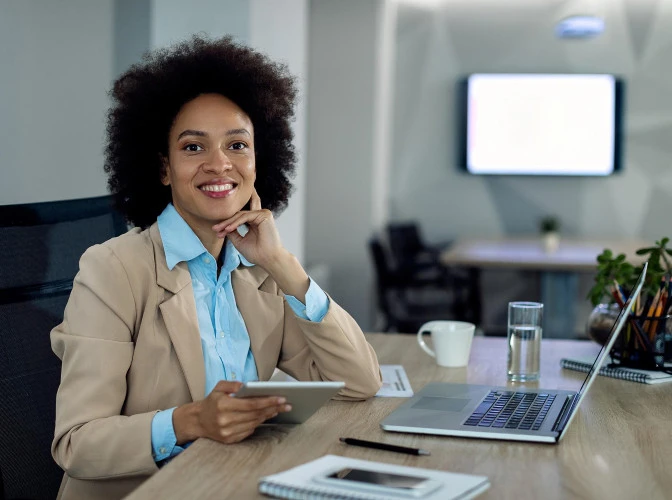 CEO or company director sitting at desk